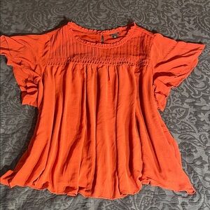 Torrid Orange Flutter Sleeve Women's Top